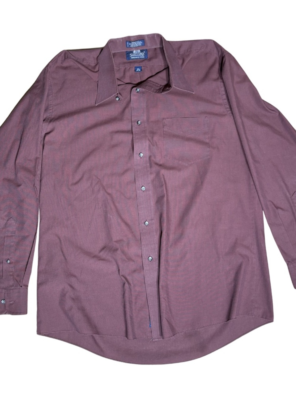 Stafford Wrinkle Free Burgundy Dress Shirt Men's 16½ 34/35